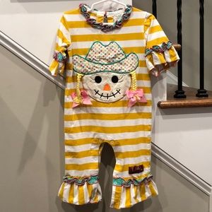 Precious Millie jay fall scarecrow romper longall